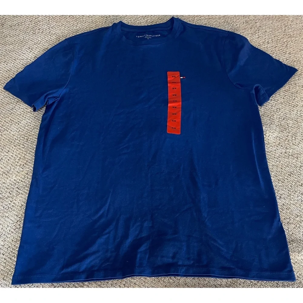 Mens Tommy Hilfiger Blue Medium T-Shirt NWT - Picture 1 of 5